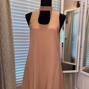 high neck flow dress